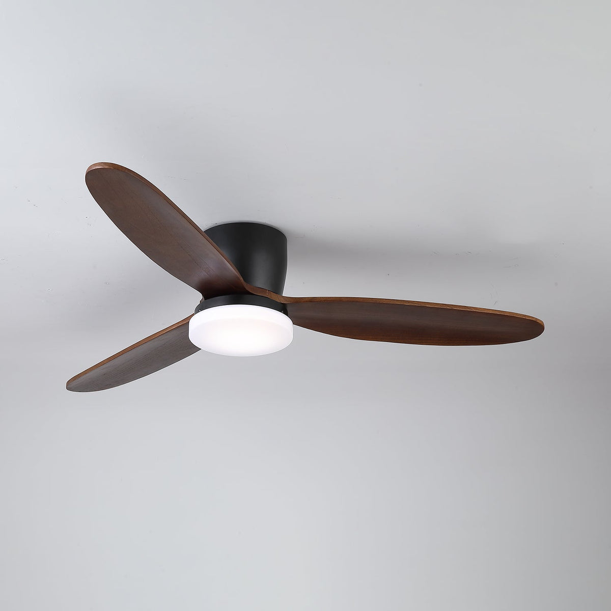 Nocturnus Ceiling Fan Light with Wooden Blades and LED