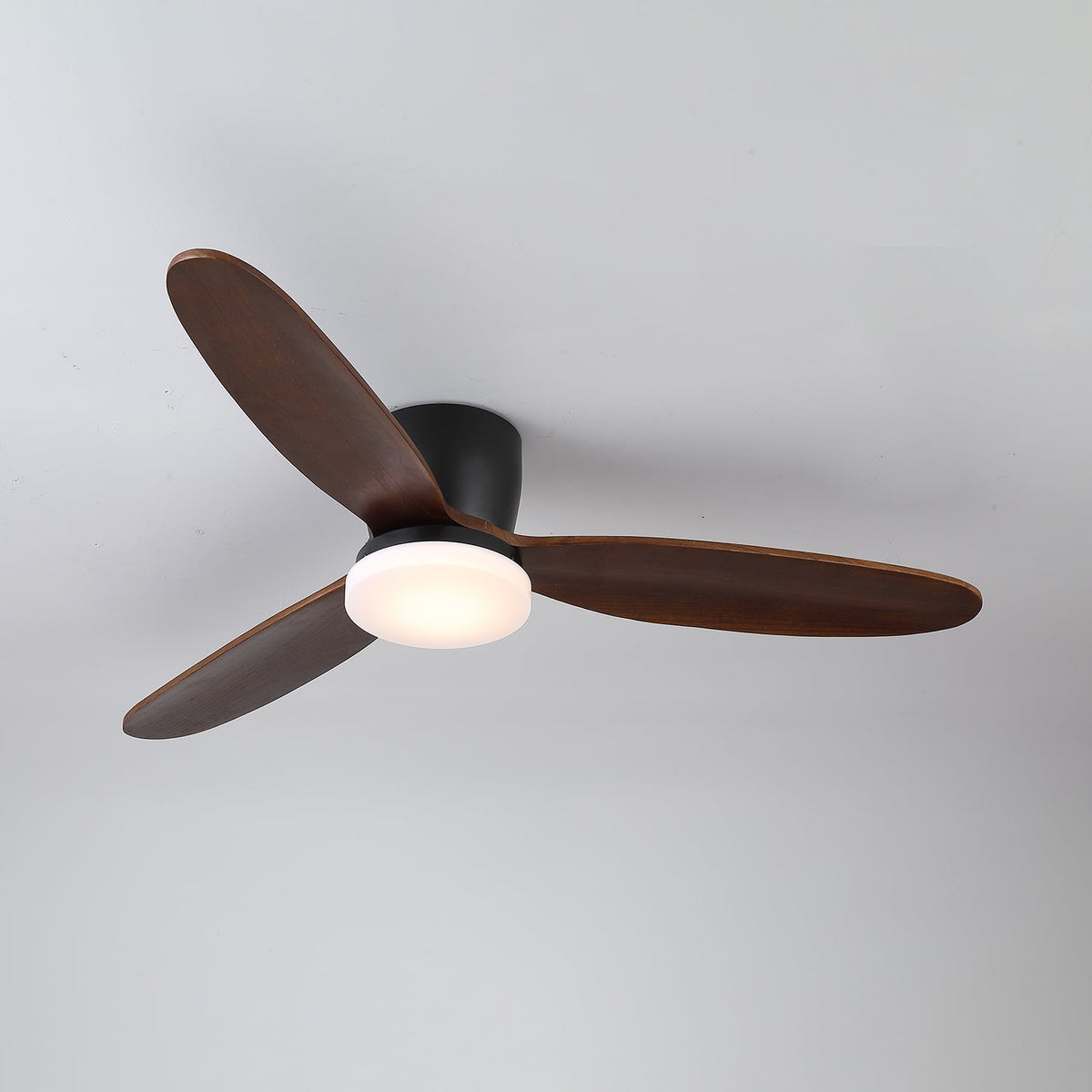Nocturnus Ceiling Fan Light with Wooden Blades and LED