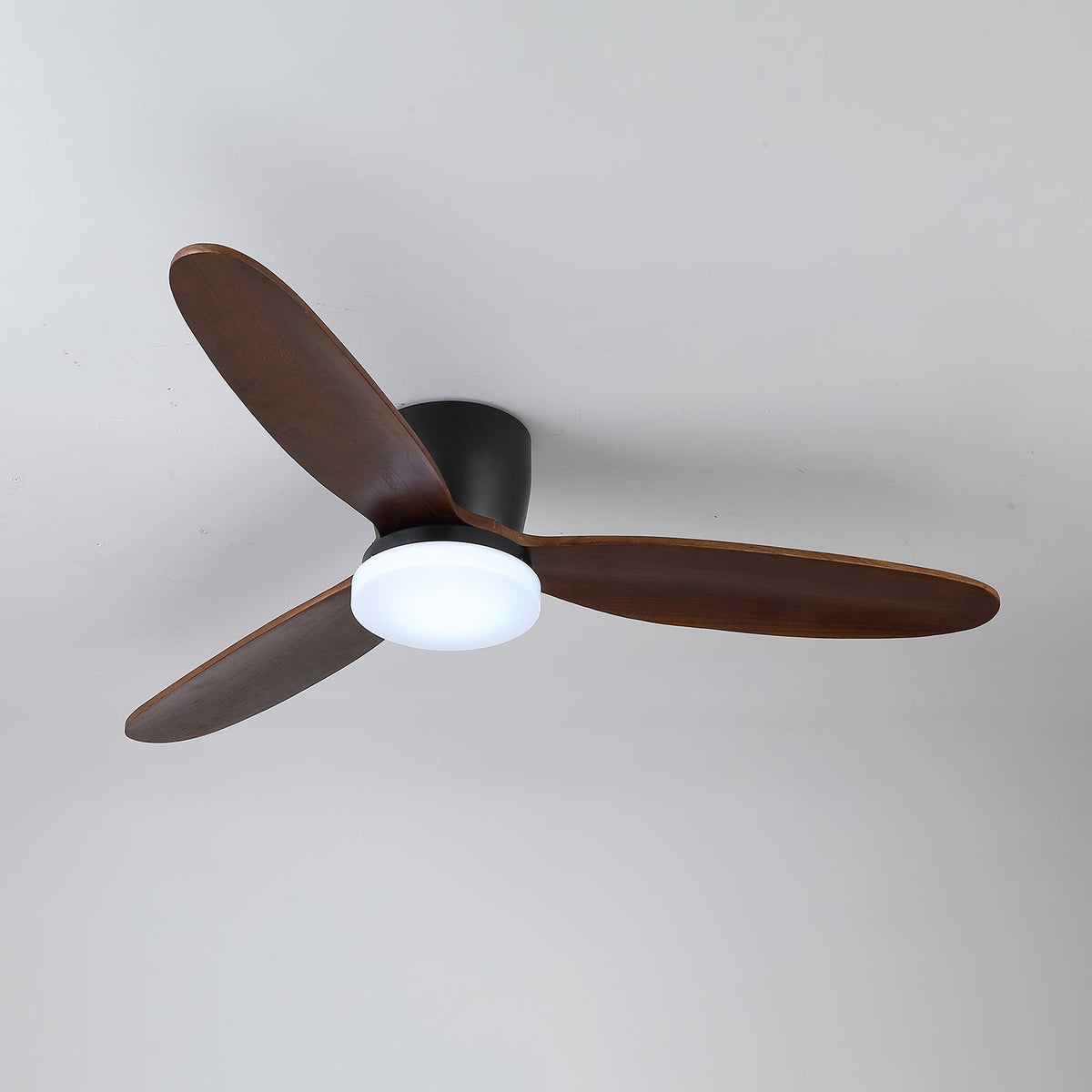 Nocturnus Ceiling Fan Light with Wooden Blades and LED