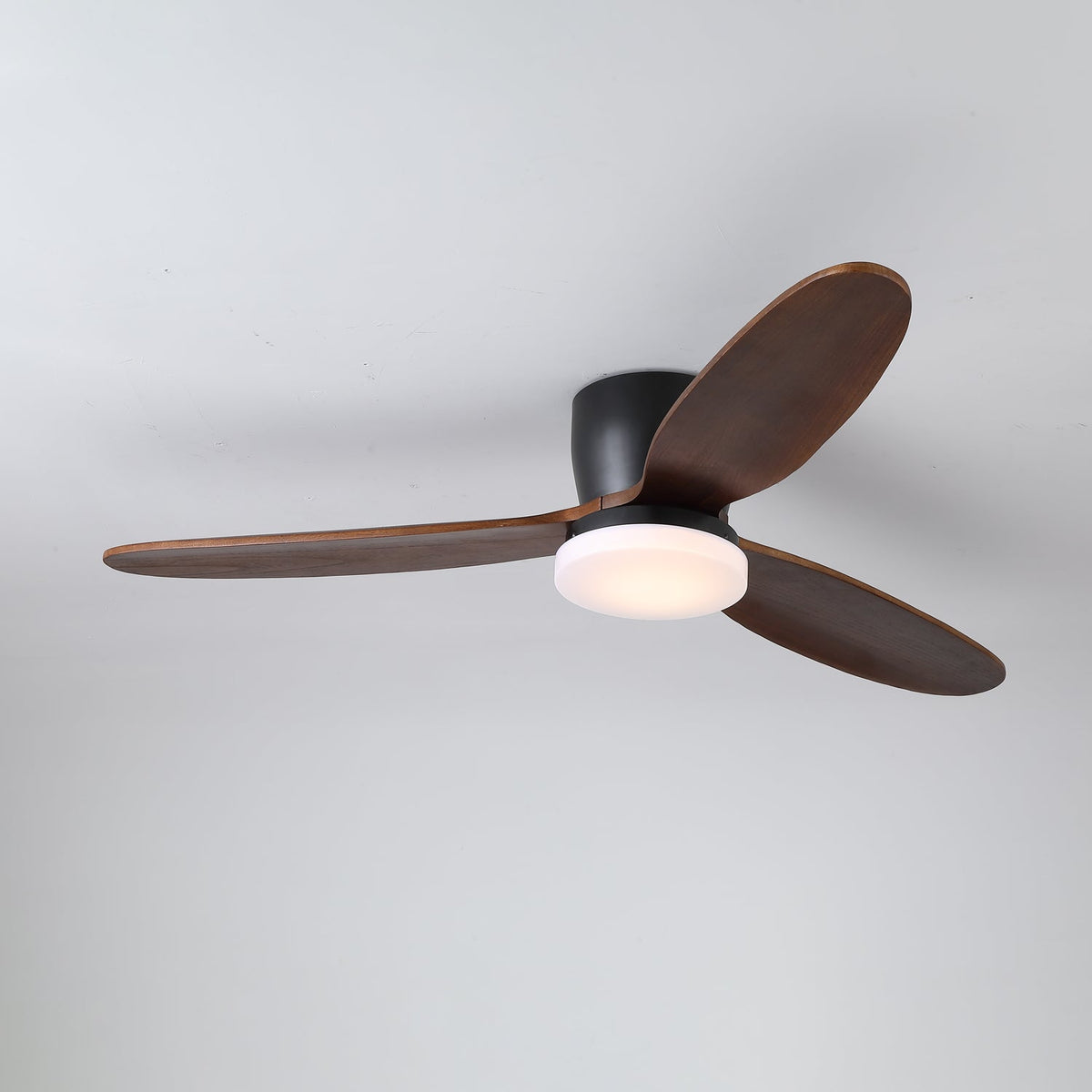 Nocturnus Ceiling Fan Light with Wooden Blades and LED