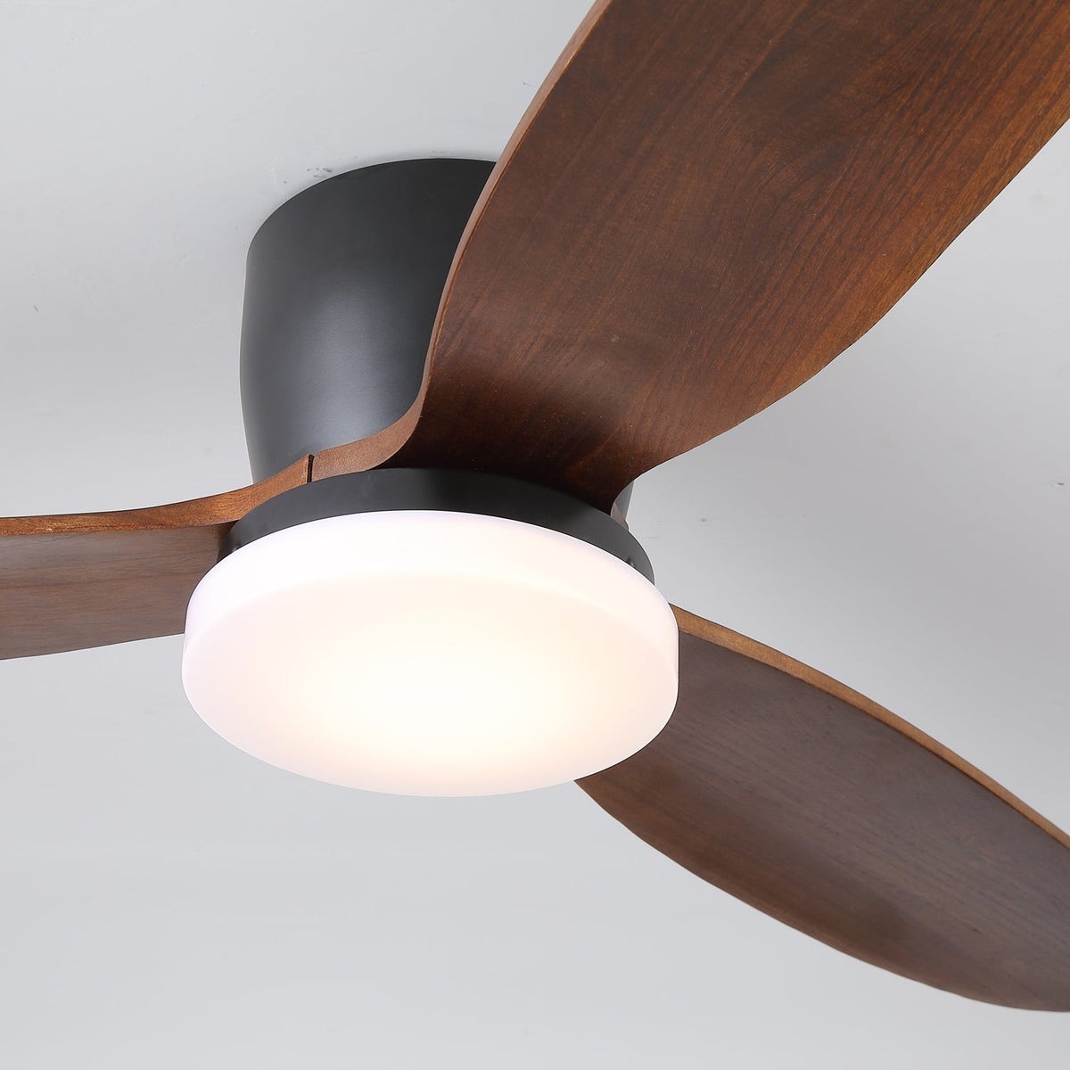 Nocturnus Ceiling Fan Light with Wooden Blades and LED