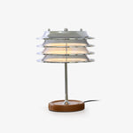 Calystron Sculptural Chrome Table Lamp with Leather Accent