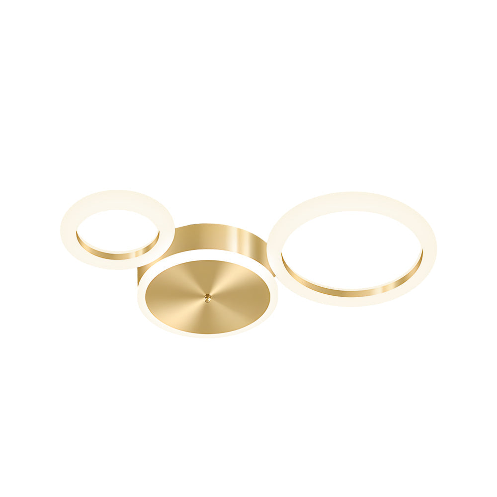 Modern Gold Led Flush Mount Rings Circle Ceiling Light Fixture