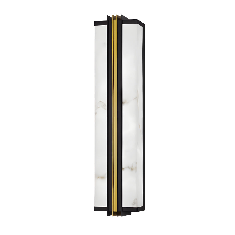 Modern Black Led Indoor Outdoor Wall Lights With Resin Marble Shade