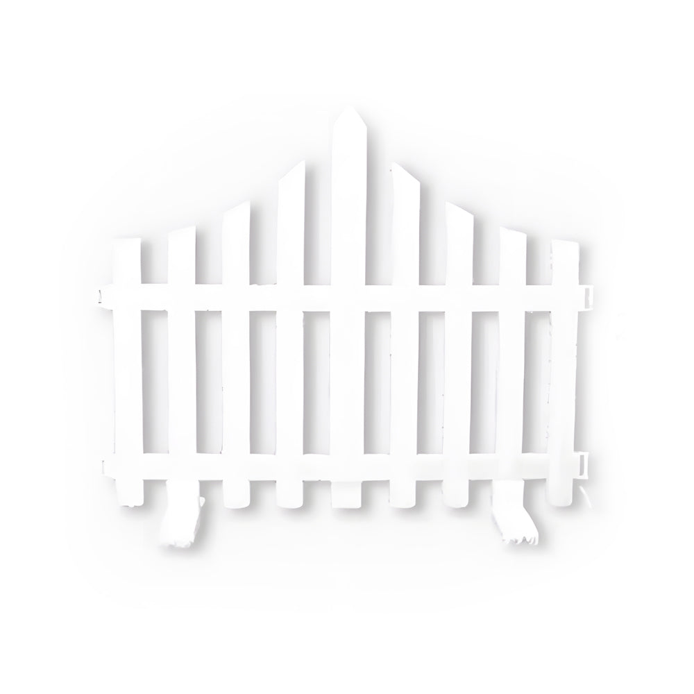 8 Pack Wave Shaped Solar Led Lighted Garden Fence For Christmas