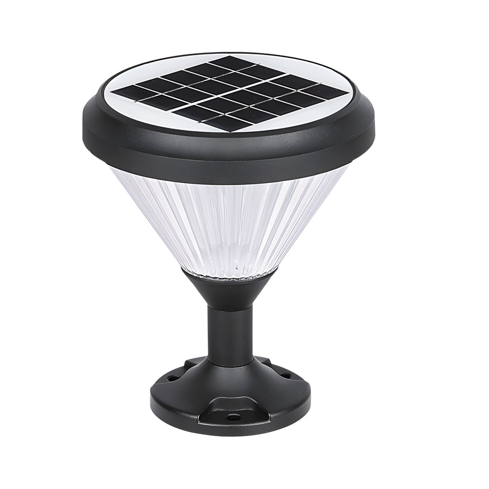 9 In H Waterproof Black Solar Led Pier Mount Light