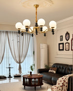 Cadence Chandelier – Modern Wood and Glass Pendant Light for Dining Room and Living Room