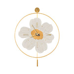 Round Metal Battery Operated Led Flower Wall Clock