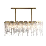 7 10 Light Luxury Glass Decor Icicles Droplet Crystal Chandelier 3 Step Dimming