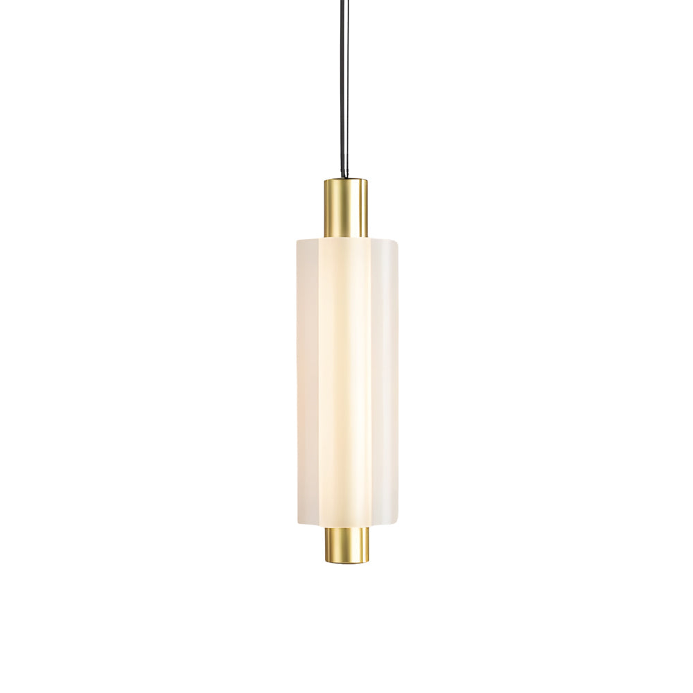 1 2 3 Heads Acrylic Cylinder Pendant Lights Modern Hanging Lamp In Gold Black