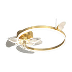 Ring Acrylic Butterflies Three Step Dimming Led Mute Modern Ceiling Fans