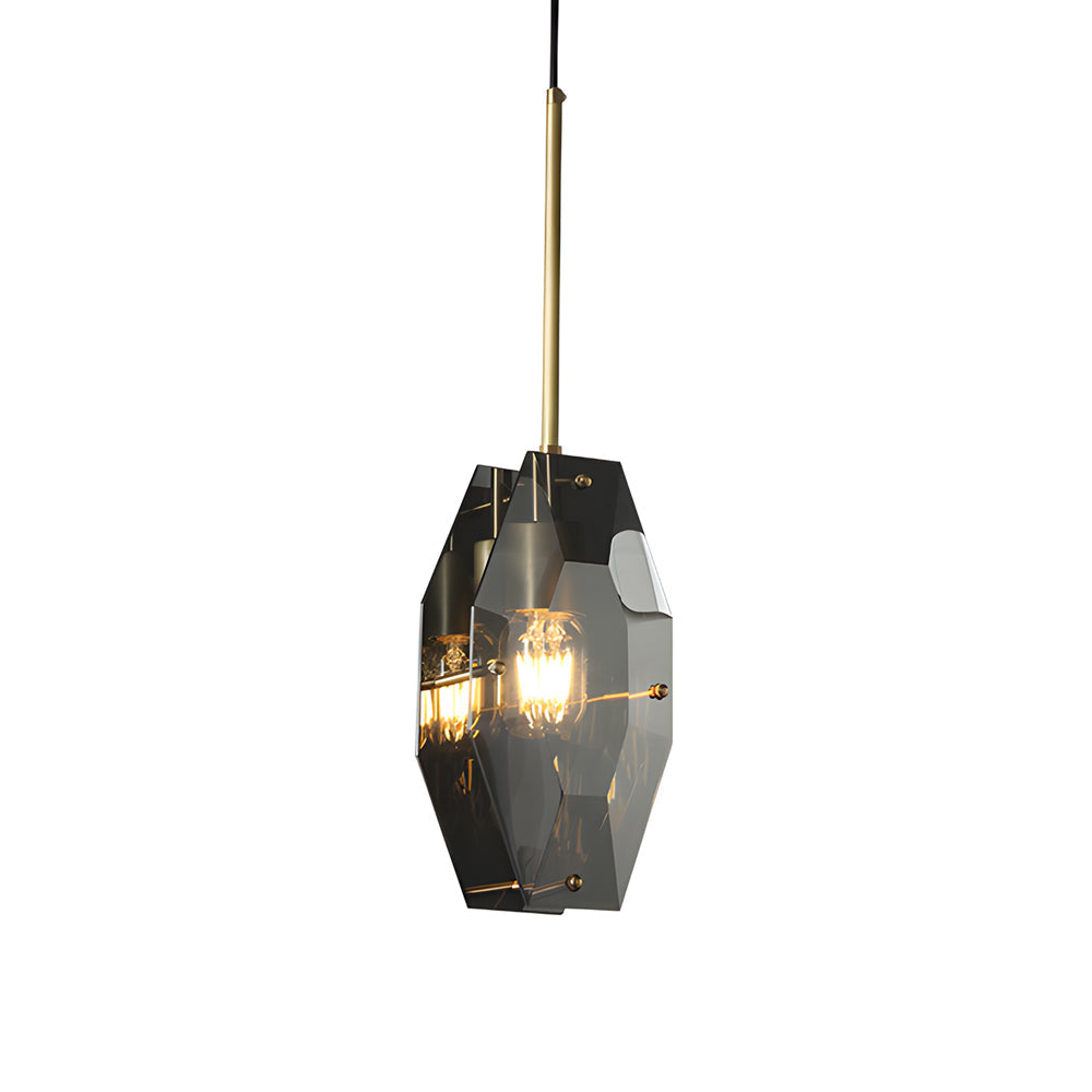 Copper Light Luxury Crystal Smoke Gray Post Modern Pendant Lights Fixture Li002770