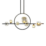 Modern Black Glass Bubble LED Chandelier for Dining Room and Kitchen Island