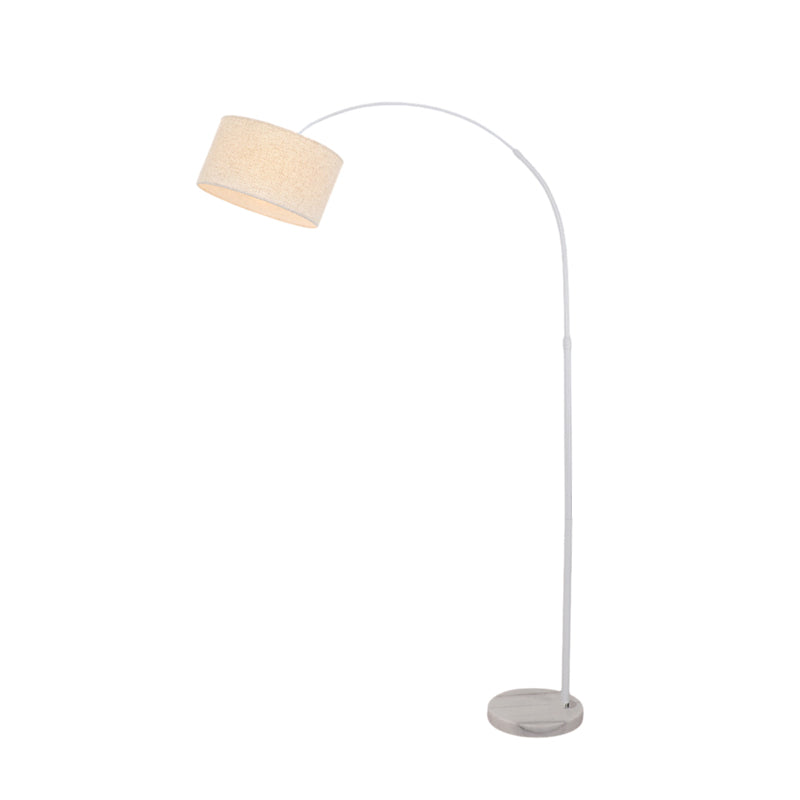 Marble Base And Shaded Adjustable Arc Floor Lamp