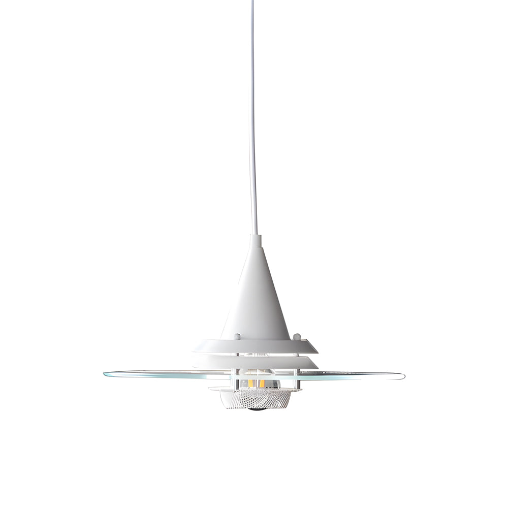 Round Transparent Glass Ufo 3 Step Dimming Modern Pendant Light Fixture