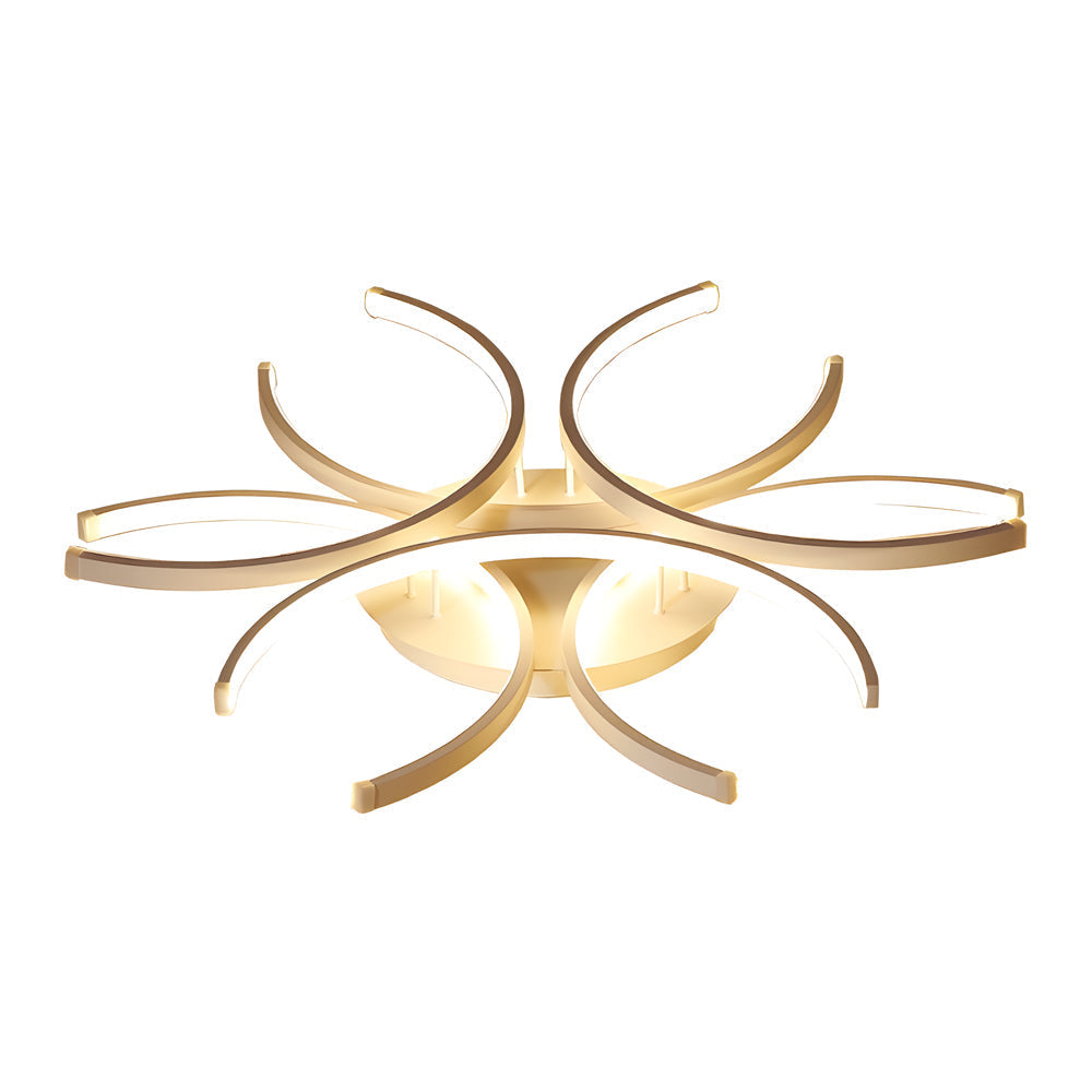Simple Semi Circle Lines Flower Led Dimmable Modern Ceiling Light Fixture