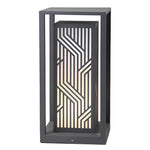 Retro Cuboid LED Pathway Lantern in Gray Stainless Steel for Modern Courtyards
