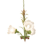 Modern Pastoral Green Flower Hanging Chandelier 3 6 8 Light