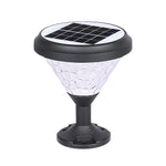 9 Inch High Black Round Led Solar Post Pier Light