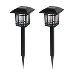 2Pcs Vintage Black Solar Lawn Lights Ha083002