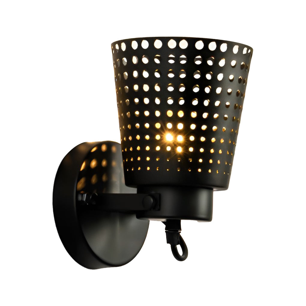 Retro Iron Hollow Adjustable Plug In Wall Sconce