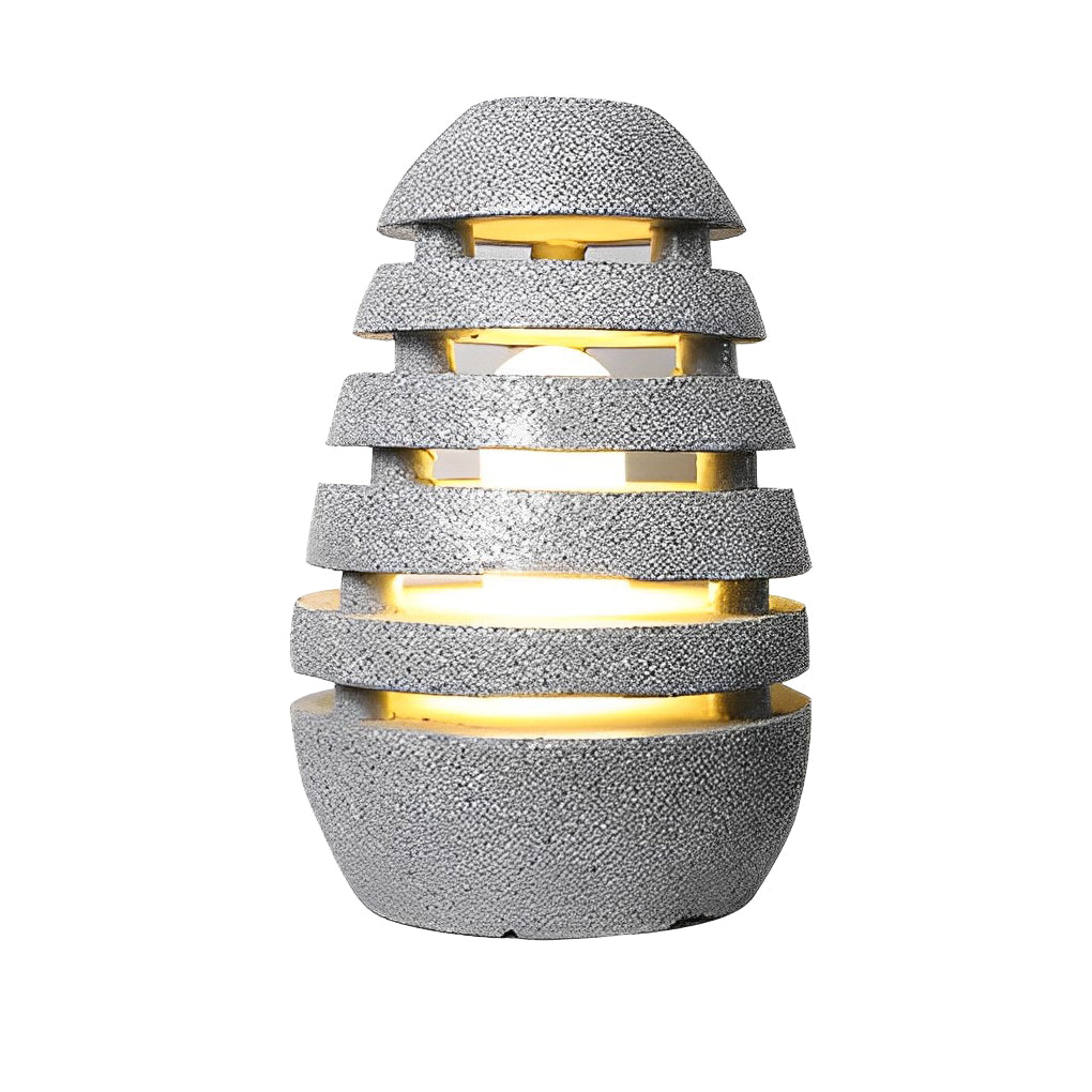 Sculptural Egg-Shaped Resin LED Lawn Light for Modern Outdoor Spaces