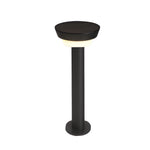 Modern Black Round Led Solar Outdoor Path Light With Stake Garden Bollard Light