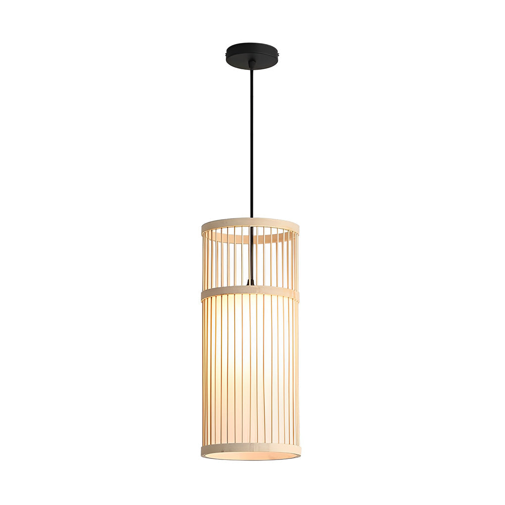 Artisan Bamboo LED Pendant Light – Handwoven Minimalist Hanging Lamp for Modern Interiors