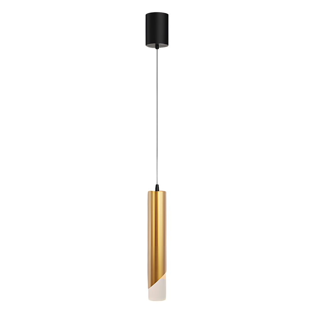 Hardware Slender Cylinder 3 Step Dimming Gold Modern Led Pendant Lights