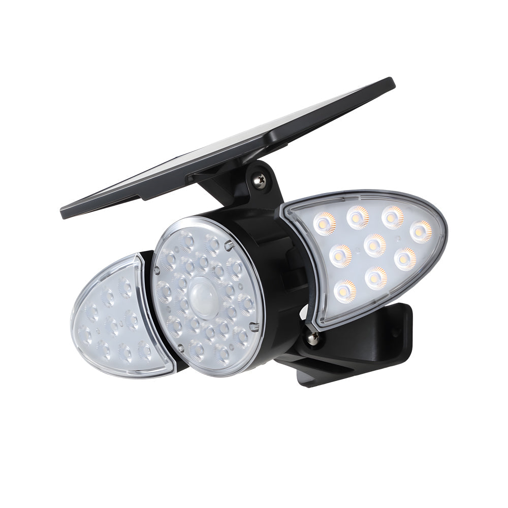 Solar Motion Security Light 3 Head Outdoor Led Wall Fixture With Motion Sensor