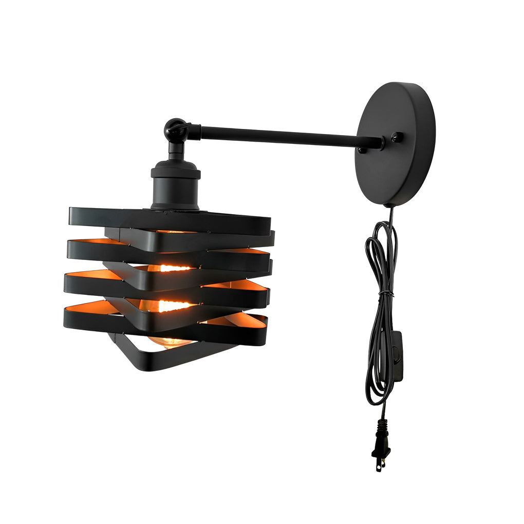 Black Swing Arm Wall Sconces With Plug Ha079888