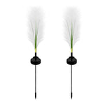 Hairy Reed LED Solar Lawn Lamps, Set of 2, Modern Outdoor Garden Lights