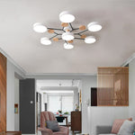Orbital Sputnik Semi Flush Mount LED Chandelier in Metal and Acrylic