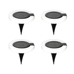 4Pcs Round Foldable Solar Deck Lamp Set Modern Outdoor Disk Lights