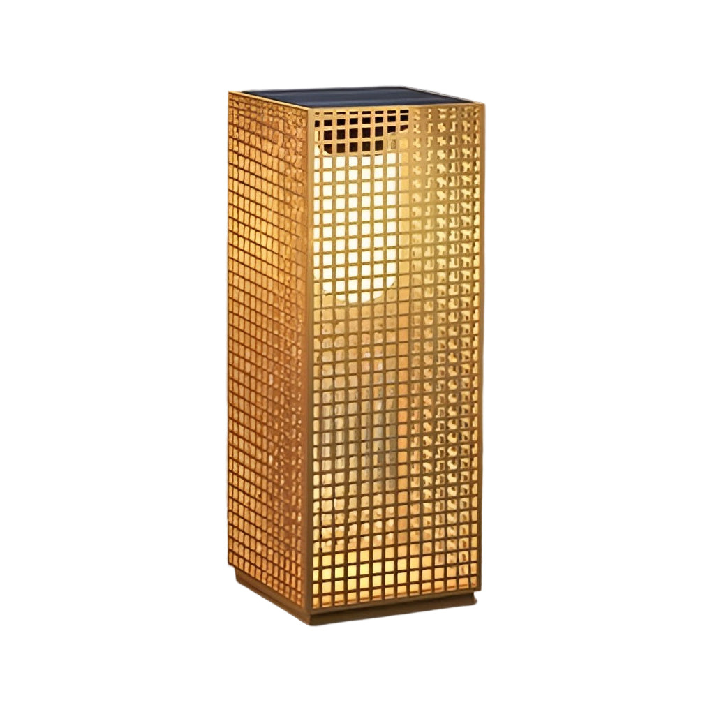 Artisan Gold Cuboid LED Bollard Lights for Pathways & Gardens