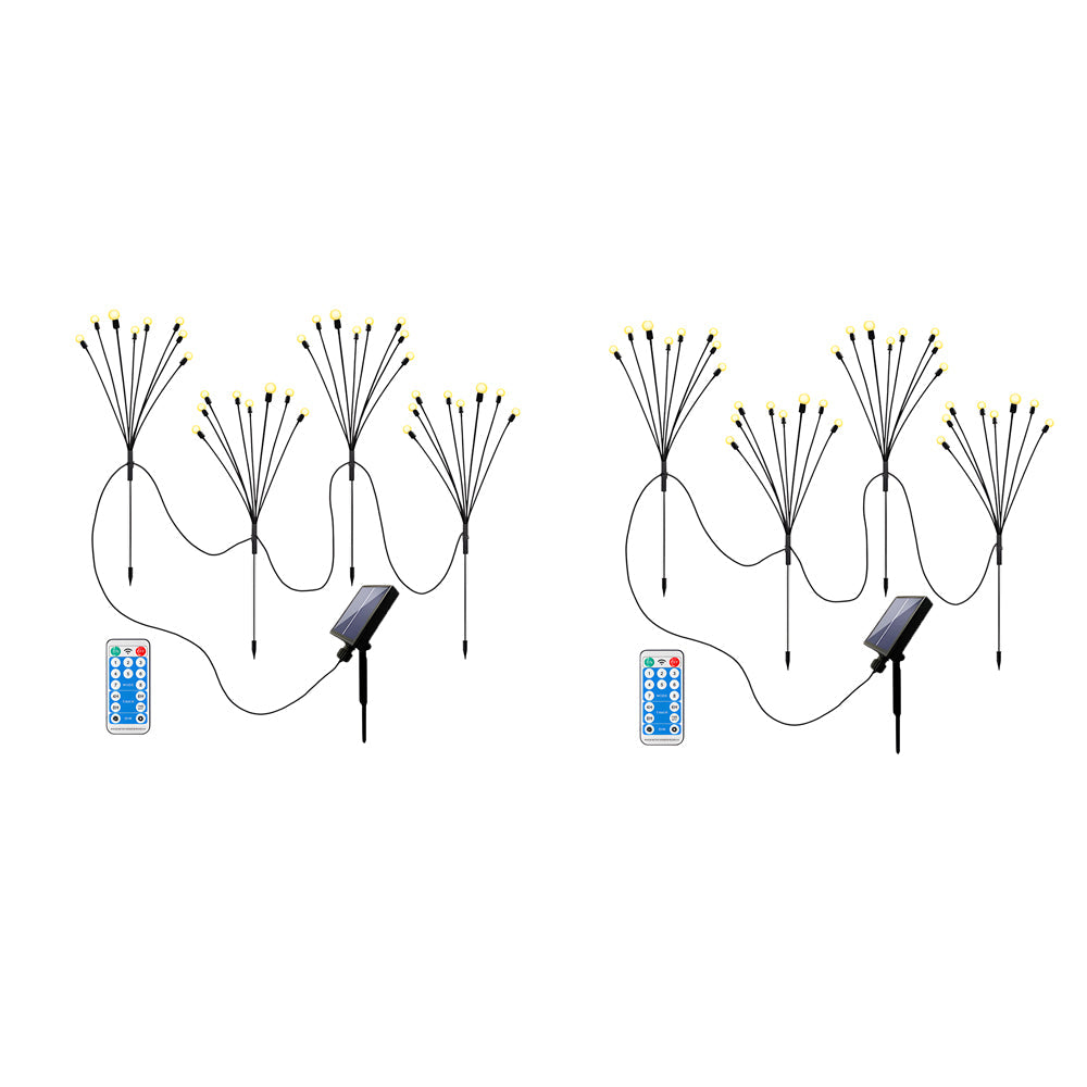 2 Pack Solar Firefly Lights 8Led Starburst Swaying Waterproof Outdoor Garden Landascape Lighting