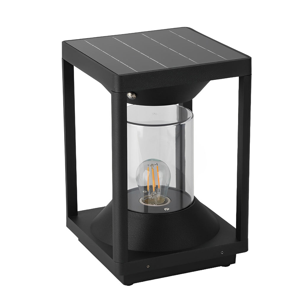 Square Minimalist Solar Fence Post Light Ha080736