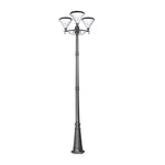 102 Inch Black Outdoor Street Light With 3 Light Post Lamp And Pole