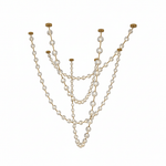 Strand Necklace Chandelier — Modern Gold & Acrylic LED Pendant Light