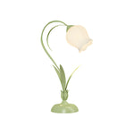 Rustic Green Desk Lamp Floral Shade
