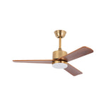 42 52 Led 3 Blades Wood Ceiling Fan Light With Remote