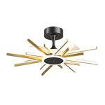 Spiral Linear Modern Led Ceiling Fan In Black Gold Silent Fan Light Fixture