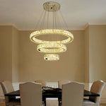Luxury Crystal Led Chandelier 3 Tier Geometric Or Stacked Led Pendant Light