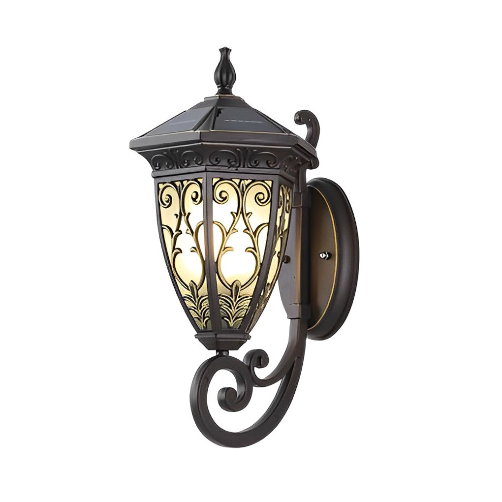 Vintage Flower Pattern Solar Wall Lamp Ha083745