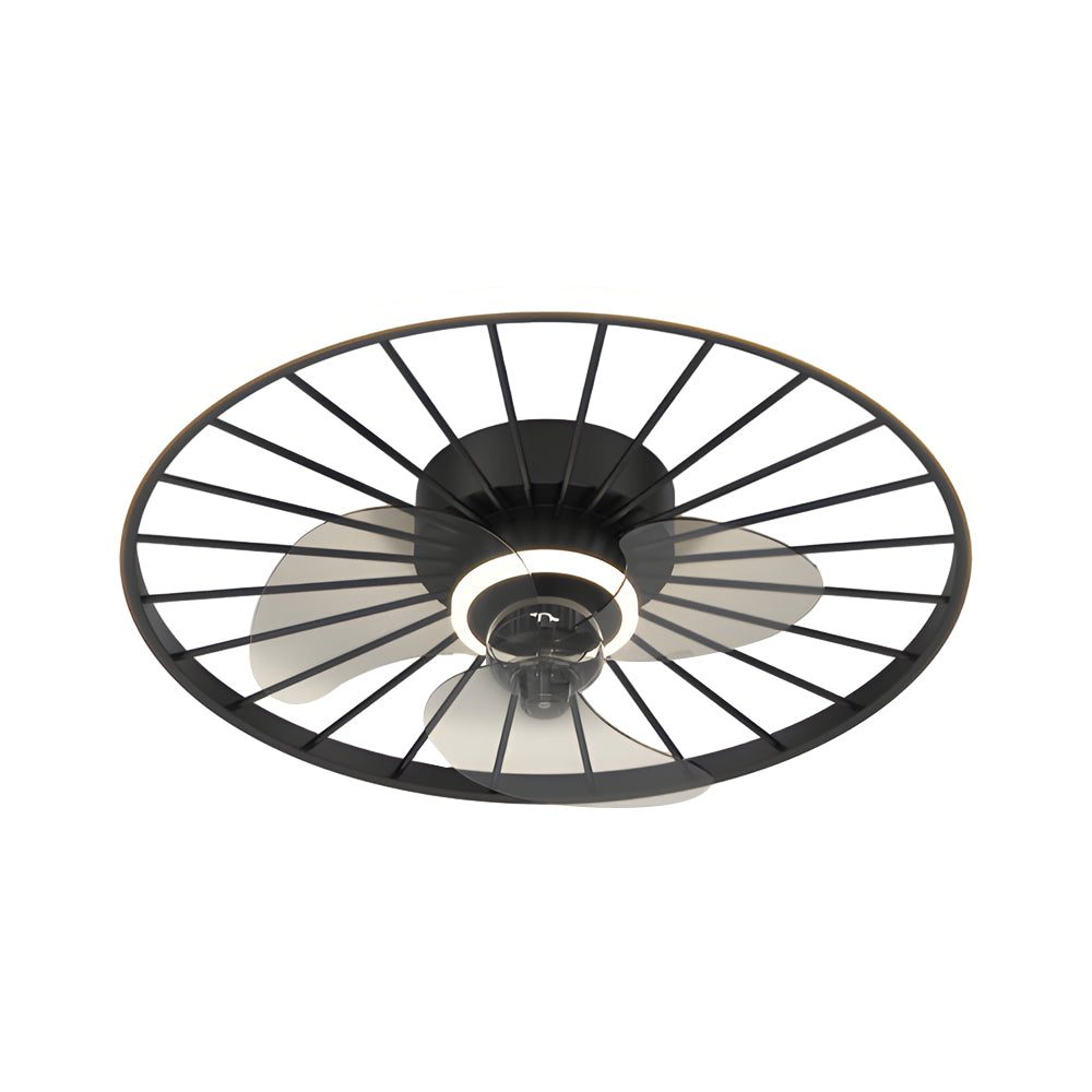 Round Silent Mute Three Step Dimming Nordic Modern Ceiling Fan And Light