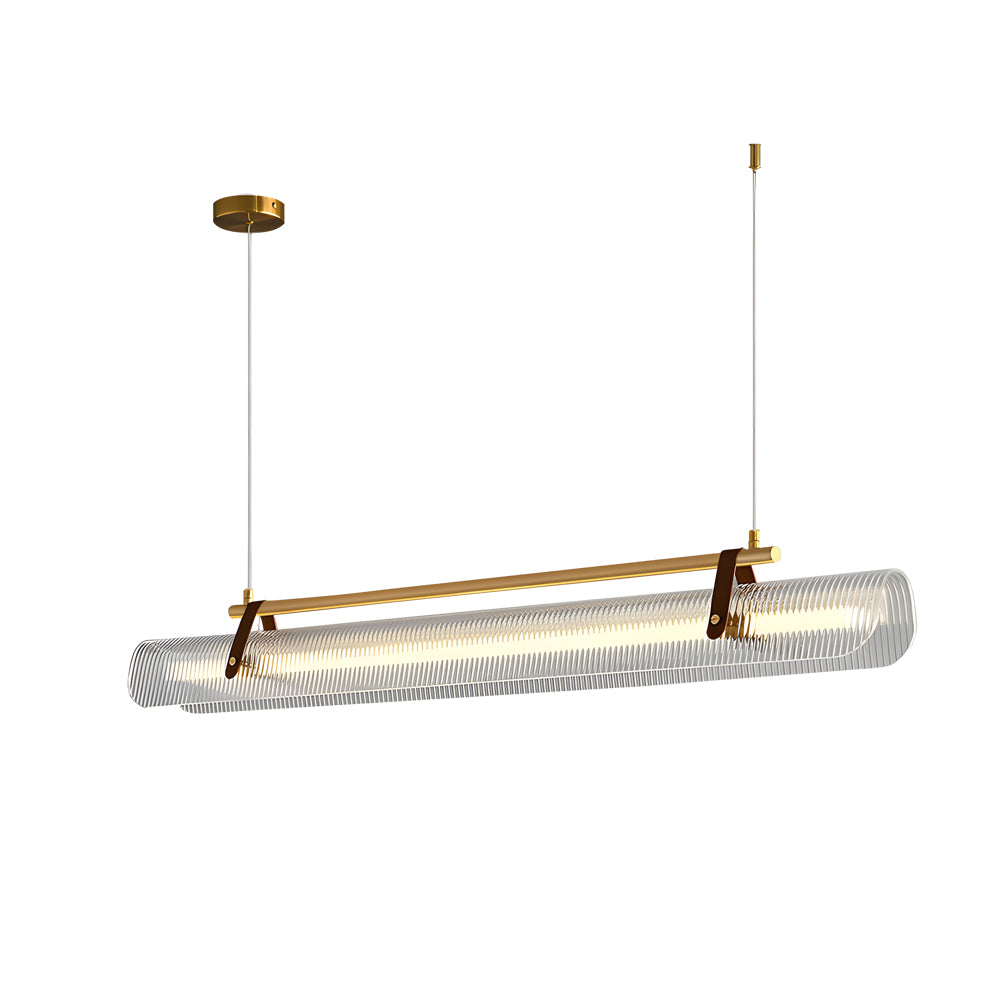 Acrylic Nami Linear Pendant Island Light With Adjustable Hanging Length