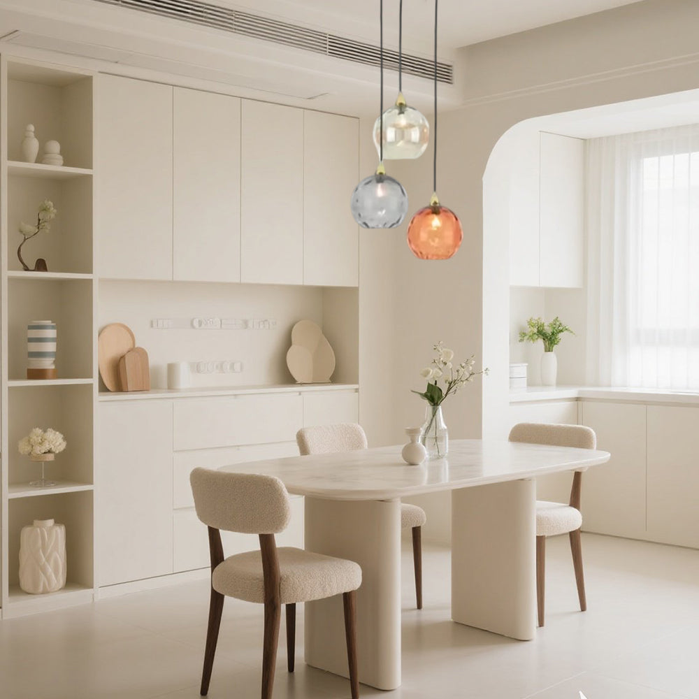 Alloliving Modern Simple Colored Water Pattern Glass Ball Pendant Light