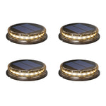 Modern Black Led Outdoor Solar Disc Path Light 4 Pack