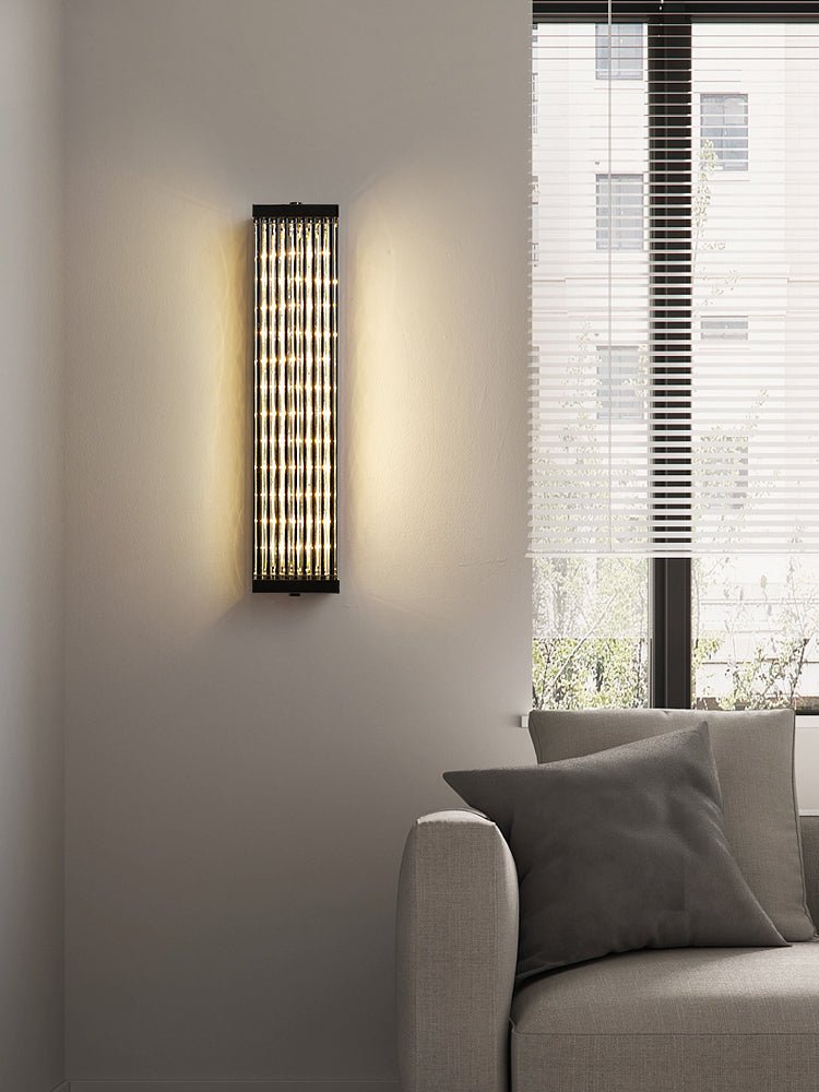Luma Column LED Wall Sconce in Brushed Gold and Clear Glass