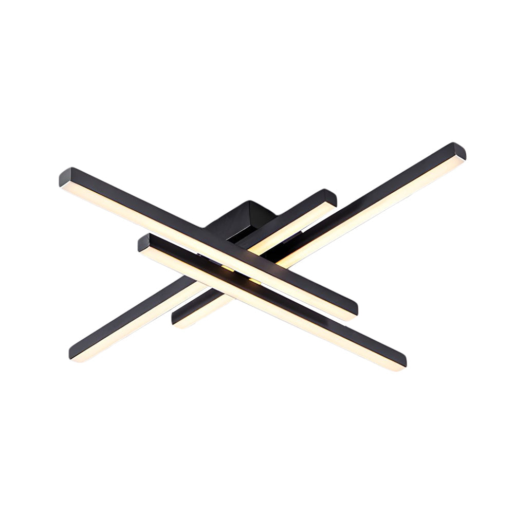 4 Light Modern Linear Parallax Ceiling Lamp Led Flush Mount Ceiling Light
